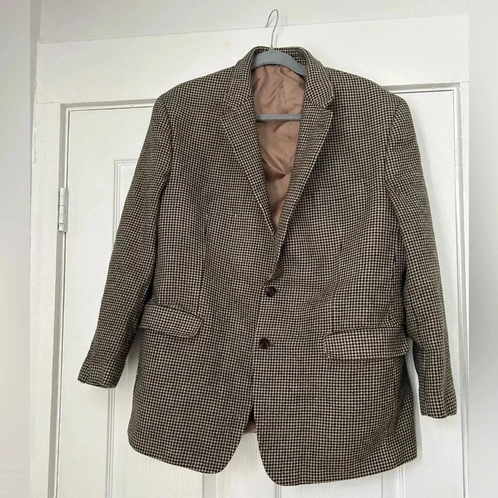 Ralph Lauren Brown Houndstooth Blazer